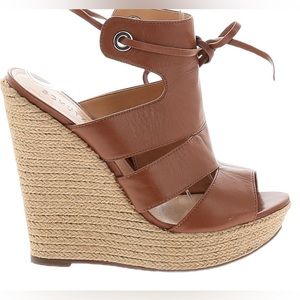Schutz Brown wedge Sandals size 6 1/2